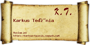 Karkus Teónia névjegykártya